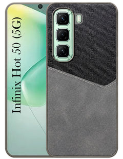 For Infinix Hot 50 5G Back Cover Case (Dual PU Leather Stitch | Professional Minimalist | Soft and Flexible)