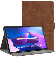 For Flip Cover Folio Case Lenovo Tab M10 Plus (3rd Gen) 12 Inch (PU Leather | Multi-Angle Smart Stand | Card Storage Slots | Silicone Back Pouch)