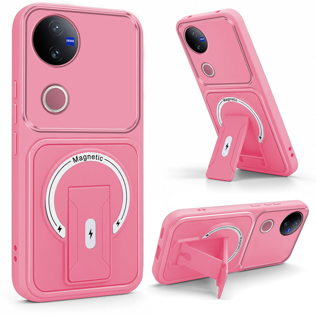 For Vivo V50 | Vivo V50e Back Case Cover Metallic (Hybrid Armor Kickstand | MagSafe Compatible | Camera Protection Shockproof)