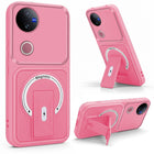 For Vivo V50 | Vivo V50e Back Case Cover Metallic (Hybrid Armor Kickstand | MagSafe Compatible | Camera Protection Shockproof)
