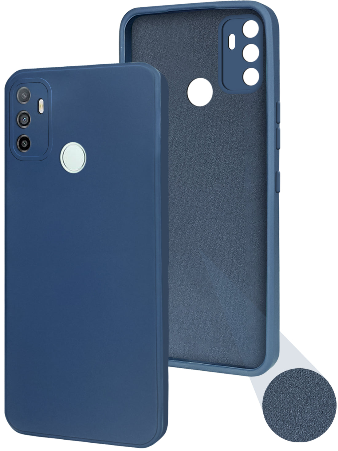 For Oppo A32 Back Cover Case ( Matte Finish Silicone with Inside Fiber cloth)