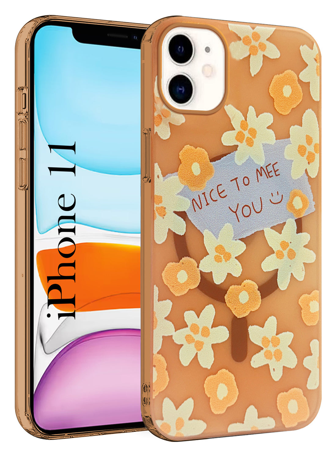 For Apple iPhone 11 (Cute Floral Design | Flower Print for Girls | MagSafe Compatible Wireless Charging)