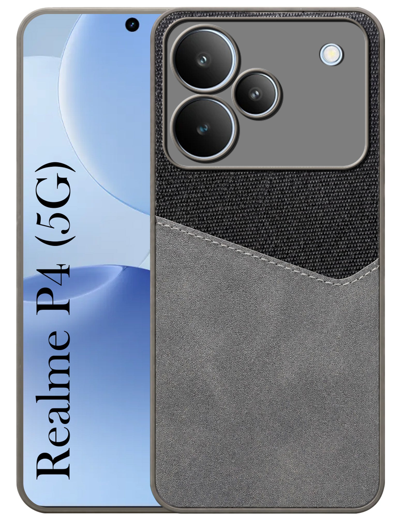 For Realme P4 Back Cover Case (Dual PU Leather Stitch | Professional Minimalist | Soft and Flexible)