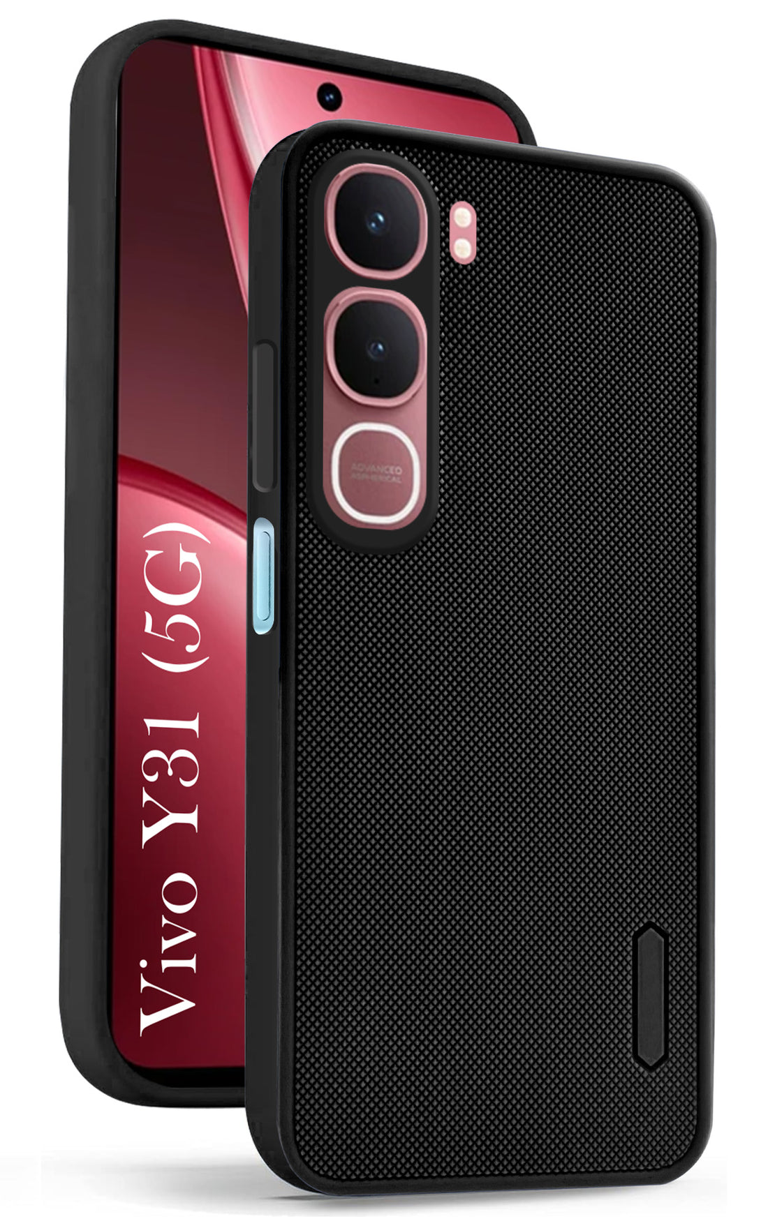 For Vivo Y31 5G Back Cover Case (Textured Grip Design | Micro-Fiber Cloth Inside | Slim and Light Weight | Soft Touch and Feel)