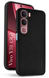 For Vivo Y31 5G Back Cover Case (Textured Grip Design | Micro-Fiber Cloth Inside | Slim and Light Weight | Soft Touch and Feel)