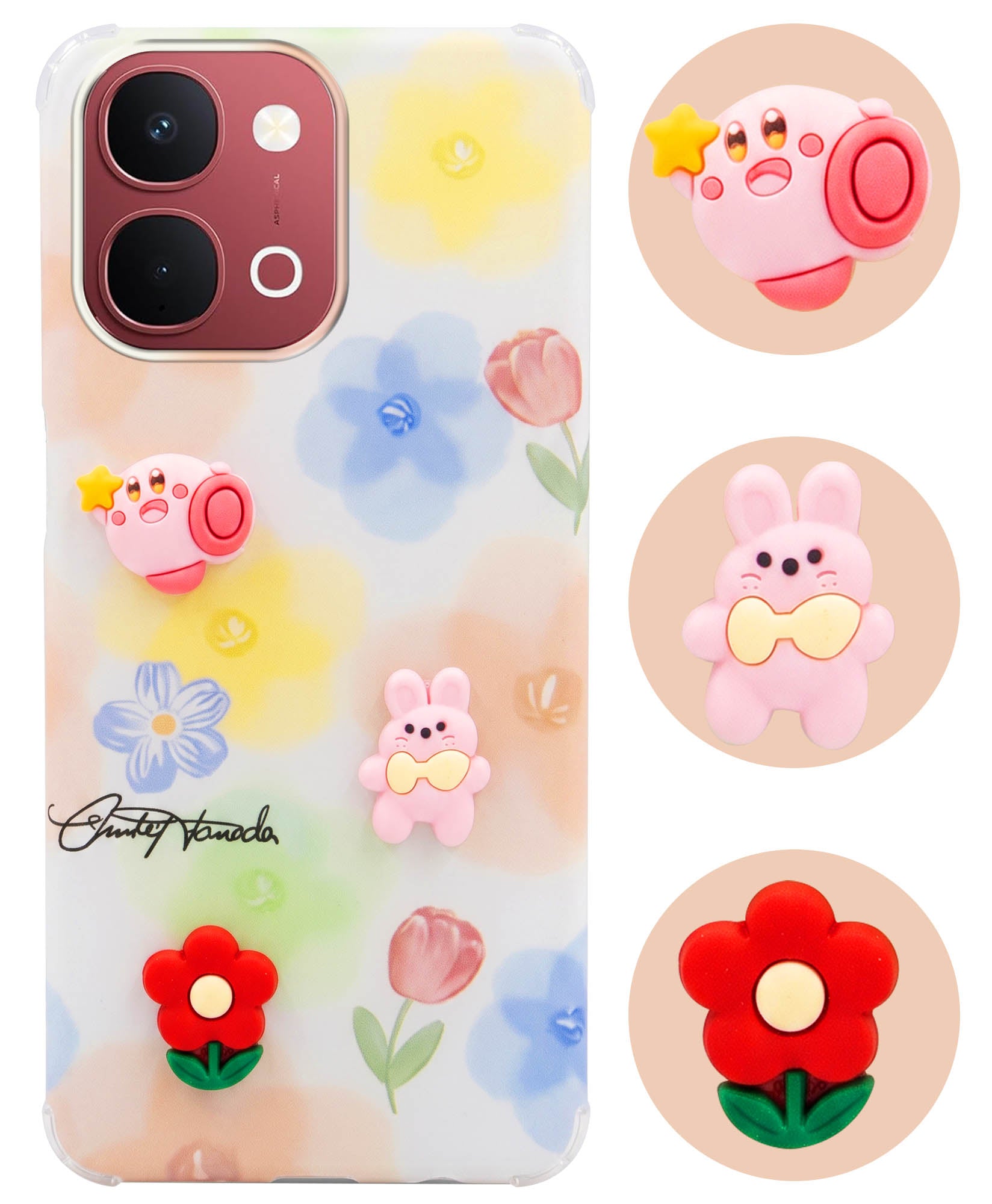 For Vivo Y31T 5G Back Cover Case (3D Cute Cartoons | Hard Back Side Soft | Matte Premium Finish | HD Printing)