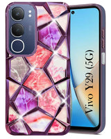 For Vivo Y29 Back Cover Case Girls (Dual Design Glitter Sparkle and Detachable Diamond Print Case | Soft and Flexible)