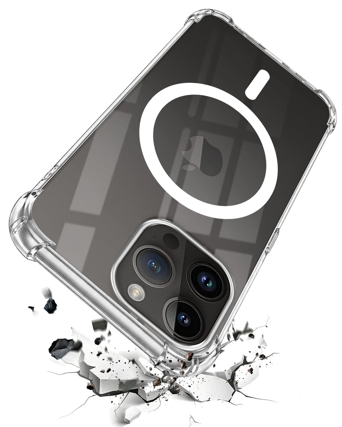 For Apple iPhone 14 Pro Back Cover Shockproof Crystal-Clear (Magsafe Wireless Support | Drop & Camera Protection | Hard Polycarbonate)