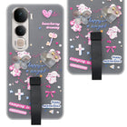 For Vivo Y400 Pro Back Cover Case (3D Cute Heart Strap Holder | Camera Protection | Designer Girls Print)