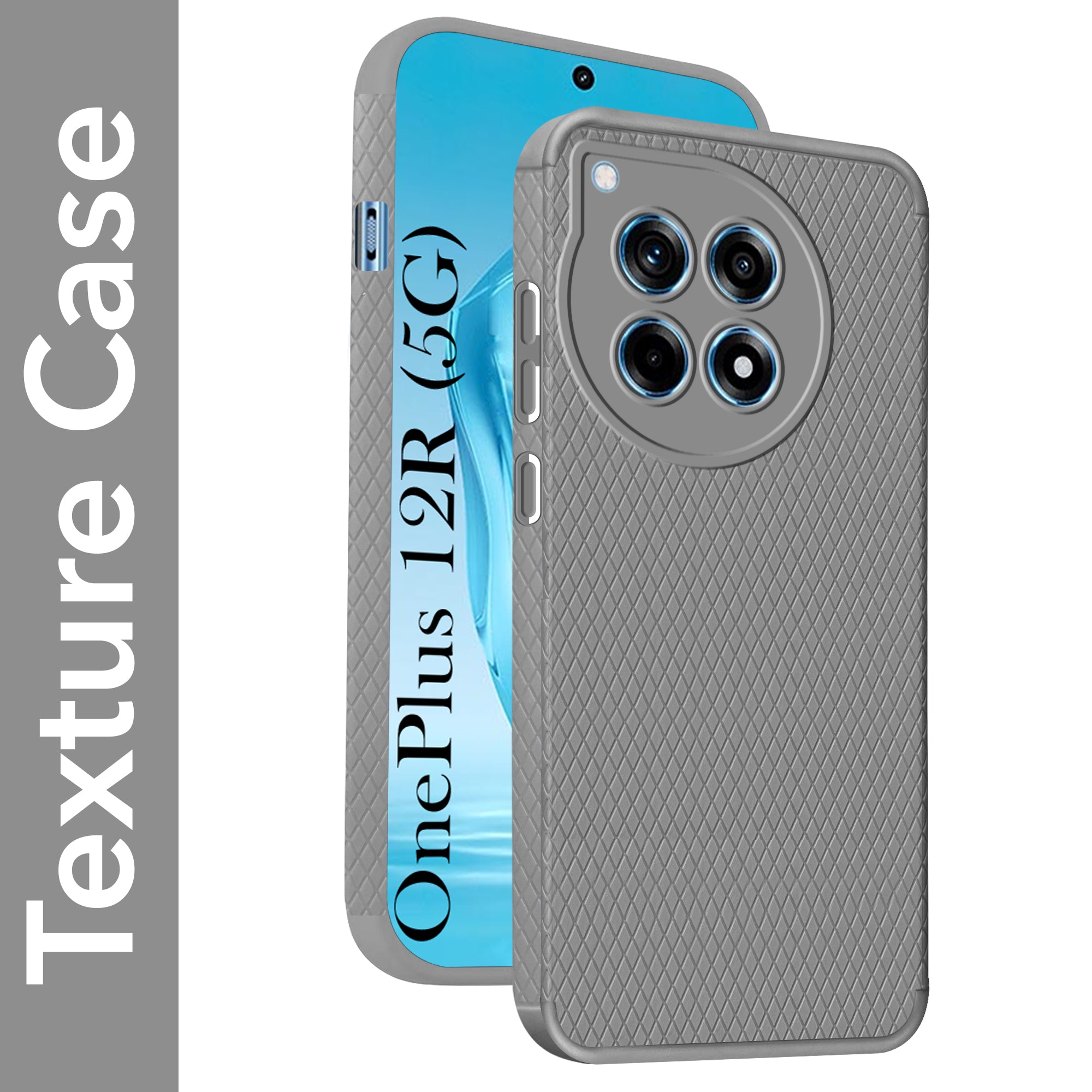 For OnePlus 12R 5G Back Cover Case (Minimalist Design Stitched Leather | Shockproof Raised Edges for Camera & Screen Protection)