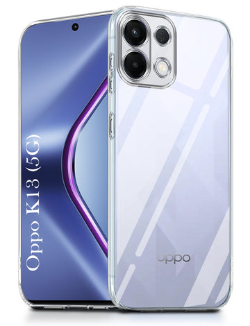 For Oppo k13 Back Cover ( Silicone Clear Shockproof Case with Camera Protection | Soft and Flexible | Transparent)