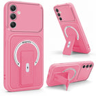 For Samsung Galaxy A34 5G Back Case Cover Metallic (Hybrid Armor Kickstand | MagSafe Compatible | Camera Protection Shockproof)