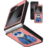 For Samsung Galaxy Z Flip 6 5G | Samsung Galaxy Z Flip 7 FE Leather Back Case Cover (Embroidered Modern Look|Designer Funky Vibe)
