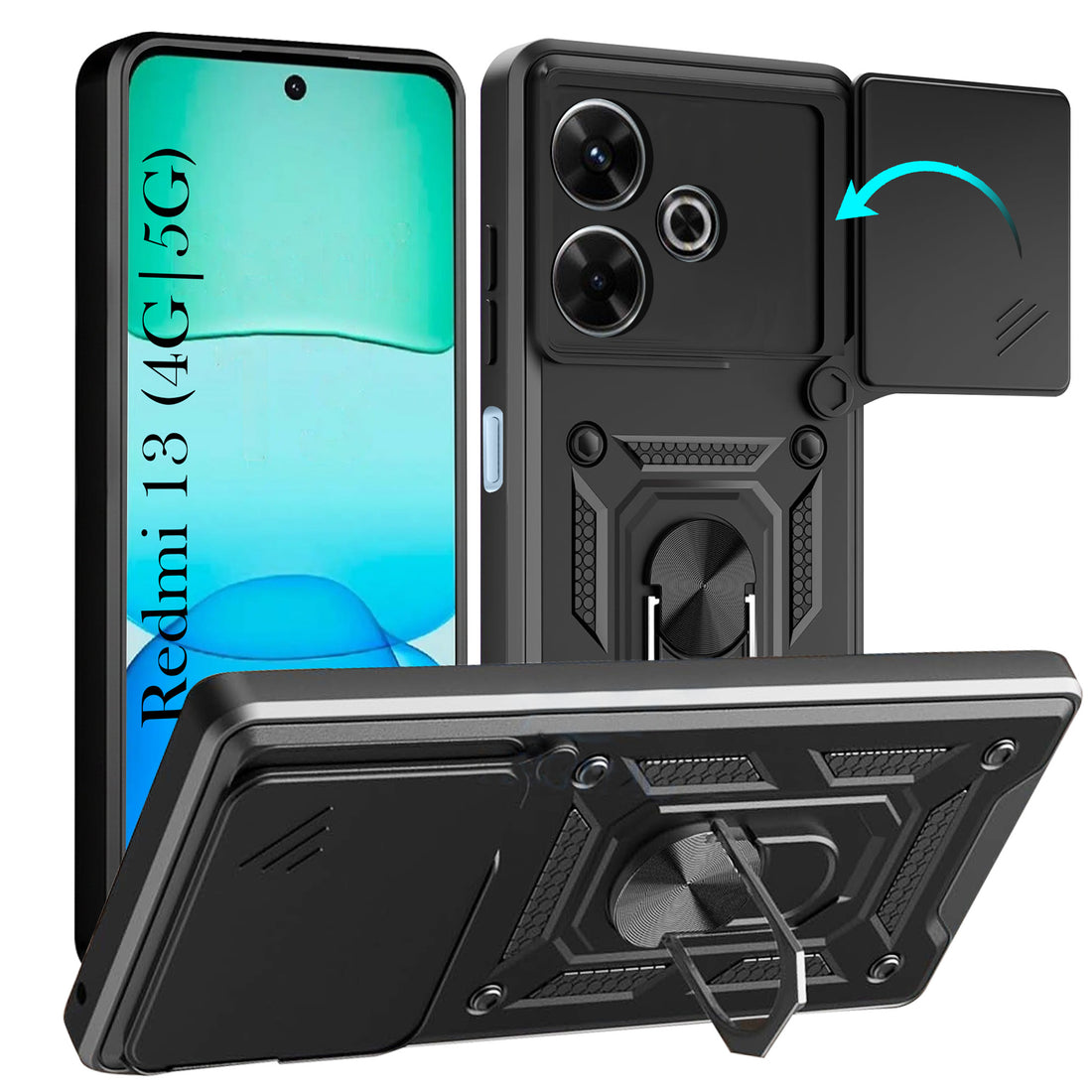 For Xiaomi Mi Redmi 13 4G | 5G Back Cover Case (Hybrid Dual Armor Polycarbonate)