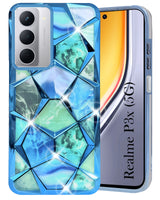 For Realme P3x Back Cover Case (Dual Design Glitter Sparkle and Detachable Diamond Print Case | Soft and Flexible)
