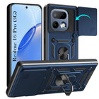 For Realme 16 Pro Back Cover Case Hybrid Armor (Sliding Shutter Camera Protection | Polycarbonate |Ring Holder Kickstand)