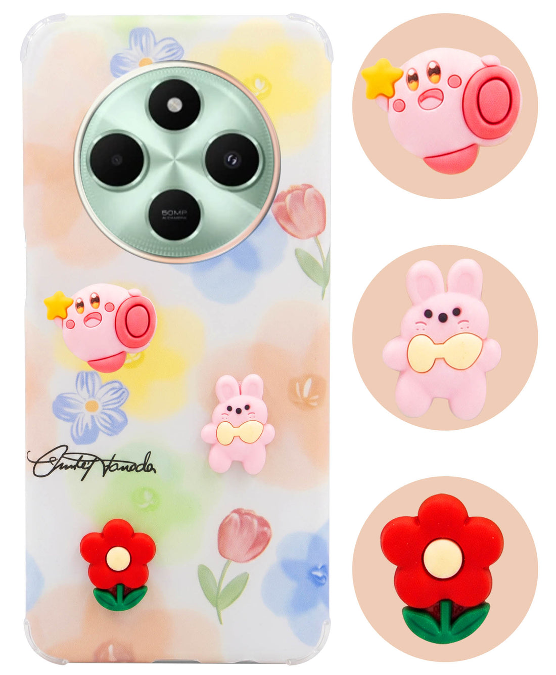 For Poco C75 | Poco M7 Back Cover Case (3D Cute Cartoons | Hard Back Side Soft | Matte Premium Finish | HD Printing)