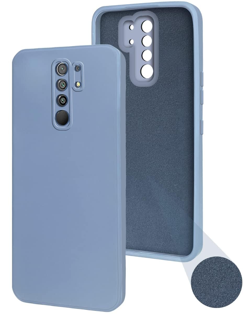 For Poco M2 Back Cover Case (Matte Finish Silicone with Fiber Cloth)