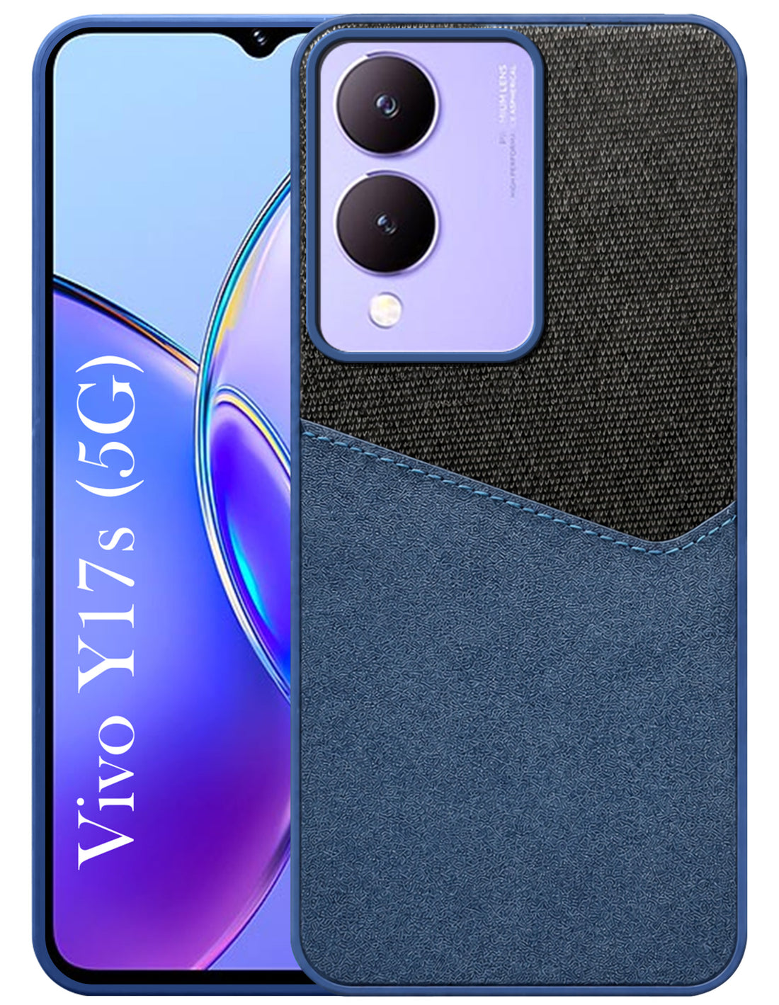 For Vivo Y17s Back Cover Case (Dual PU Leather Stitch | Professional Minimalist | Soft and Flexible)
