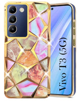 For Vivo T3 5G Back Cover Case (Dual Design Glitter Sparkle and Detachable Diamond Print Case | Soft and Flexible)