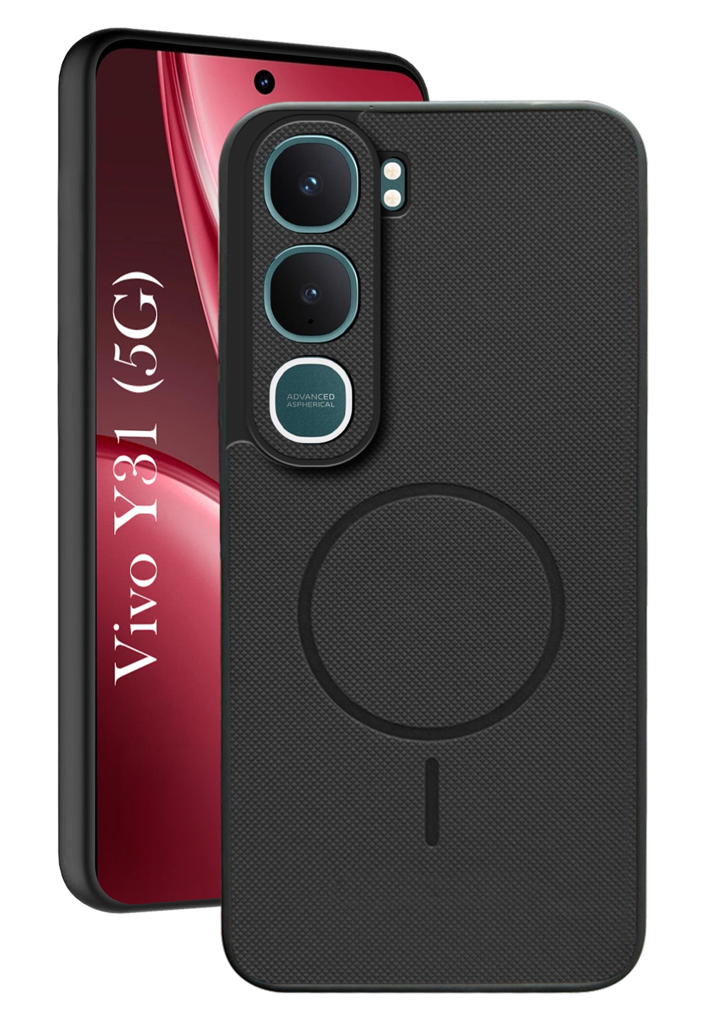 For Vivo Y31 5G Back Cover Case PU Leather (Texture Grip Design | Professional Minimalist | Camera Protection | Soft and Flexible)