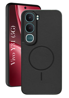 For Vivo Y31 5G Back Cover Case PU Leather (Texture Grip Design | Professional Minimalist | Camera Protection | Soft and Flexible)