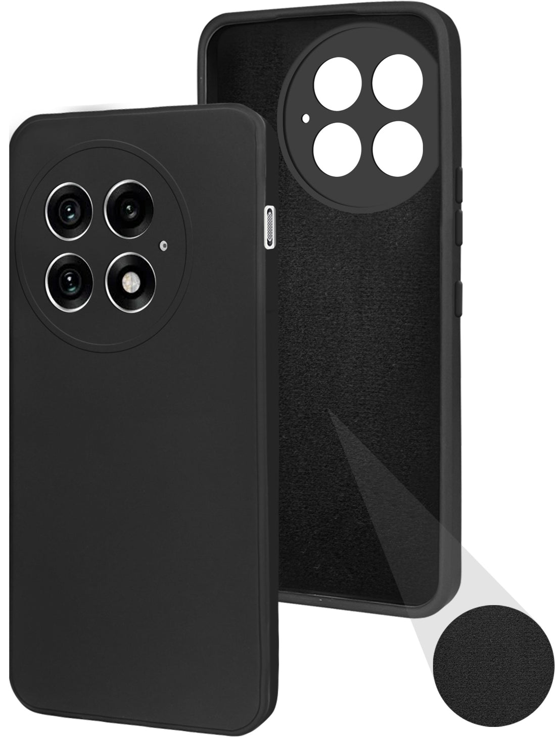 For OnePlus 13 Back Cover Case ( Matte Finish Silicone with Inside Fiber cloth)