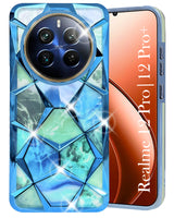 For Realme 12 Pro Plus | Realme 12 Pro Back Cover Case ( Dual Design Glitter Sparkle and Detachable Diamond Print Case | Soft and Flexible)