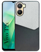 For Vivo T2x Back Cover Case (Dual PU Leather Stitch | Professional Minimalist | Soft and Flexible)