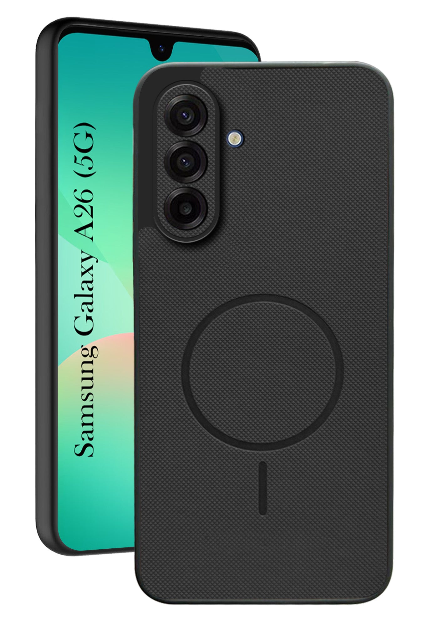 For Samsung Galaxy A26 5G Back Cover Case PU Leather (Texture Grip Design | Professional Minimalist | Camera Protection | Soft and Flexible)