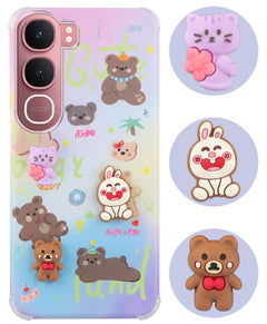 For Vivo Y31 5G Back Cover Case (3D Cute Cartoons | Hard Back Side Soft | Matte Premium Finish | HD Printing)