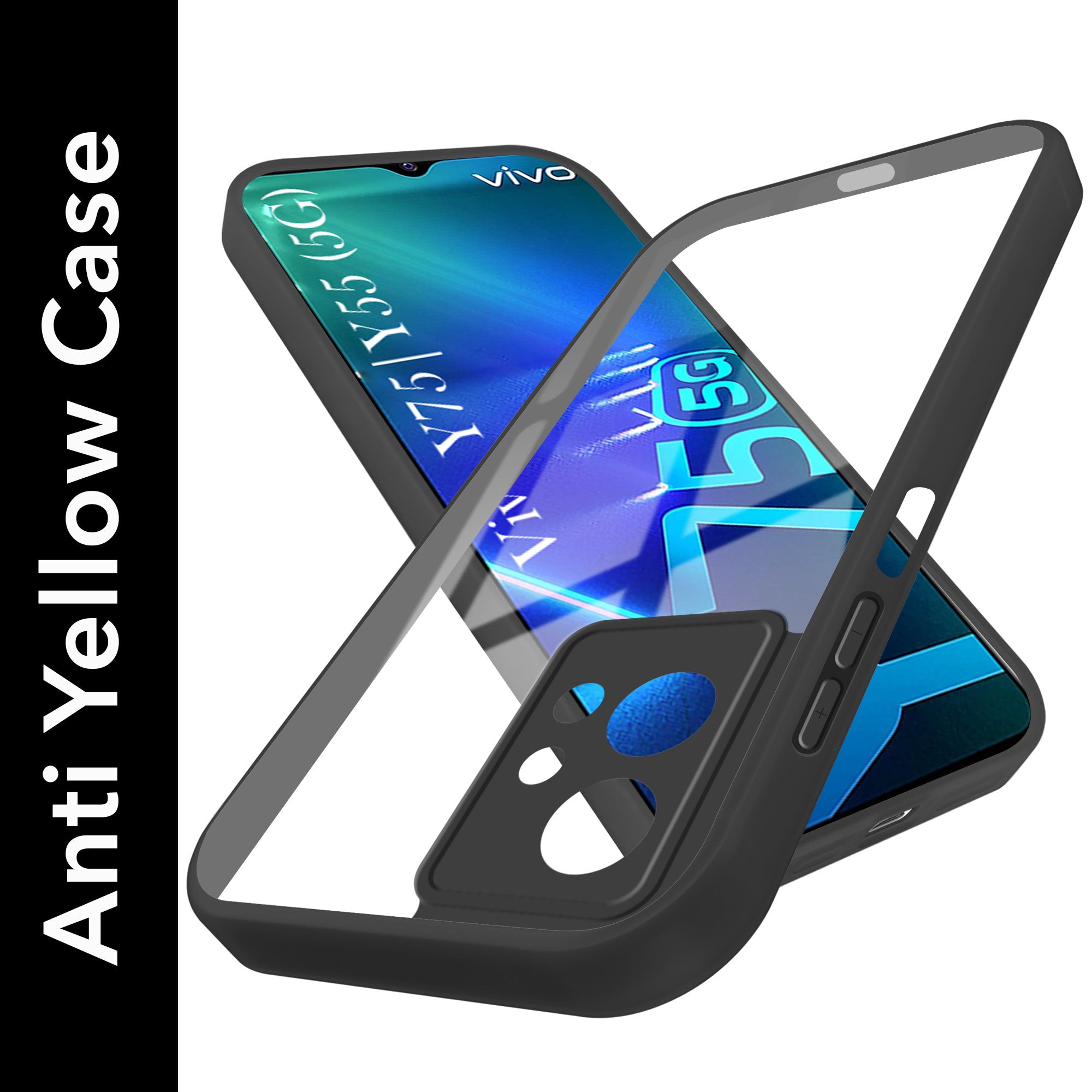 For Vivo Y75 5G | Y55 5G Back Cover Case Ultra-Hybrid(Lifetime Anti Yellow | Anti Scratch | Crystal Clear Shockproof)