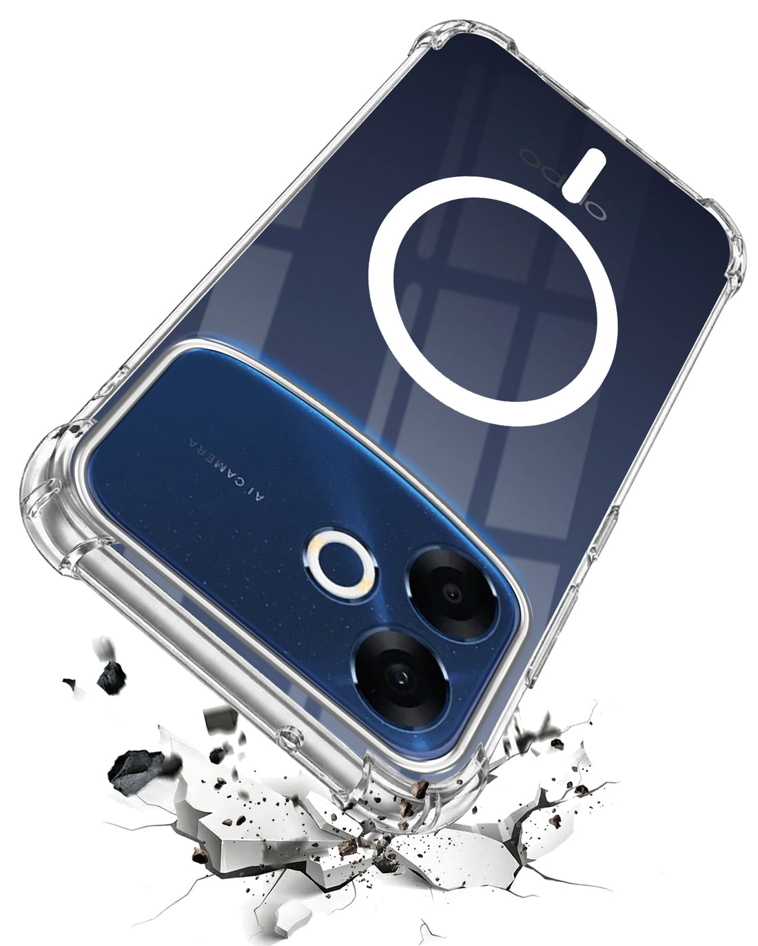 For Oppo F33 Pro 5G Back Cover Shockproof Crystal-Clear (Magsafe Wireless Support | Drop & Camera Protection | Hard Polycarbonate)