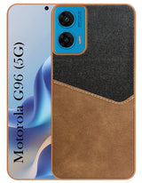 For Motorola Moto G96 Back Cover Case (Dual PU Leather Stitch | Professional Minimalist | Soft and Flexible)