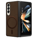 For Samsung Galaxy Z Fold 4 5G Back Cover Case (MagSafe Wireless Charging Compatible | Sleek Leather Finish | Inside Microfiber Cloth)
