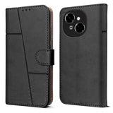 For Tecno Pop 9 4G Flip Cover Case ( Stitched Leather with Magnetic Closure)