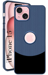 For Apple iPhone 15 Back Cover Case (Elegant PU Leather Finish | Premium Minimalist Professional | Camera Protection Bump)