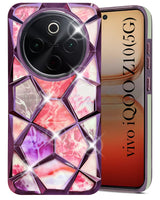 For Vivo iQOO Z10 Back Cover Case  ( Dual Design Glitter Sparkle and Detachable Diamond Print Case | Soft and Flexible)