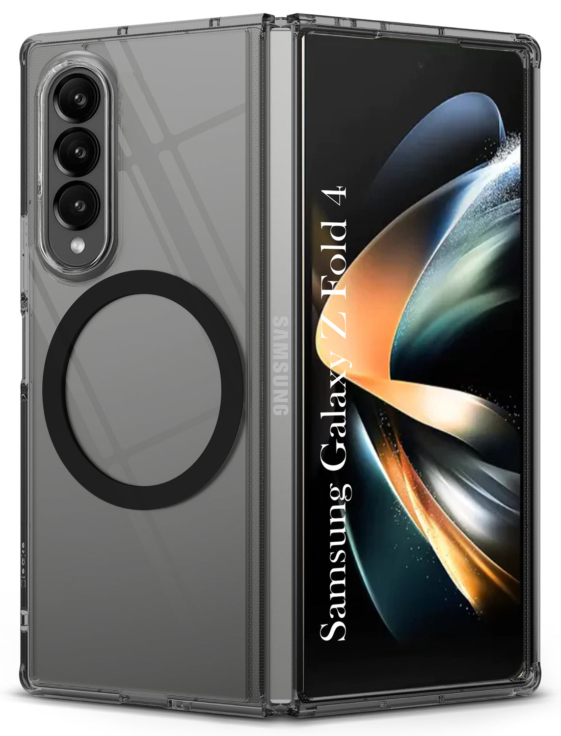 For Samsung Galaxy Z Fold 4 Back Cover Case Lifetime Anti-Yellow Clear (Magnetic Charging Support | Sleek Hard Crystal | Shockproof and Camera Protection)