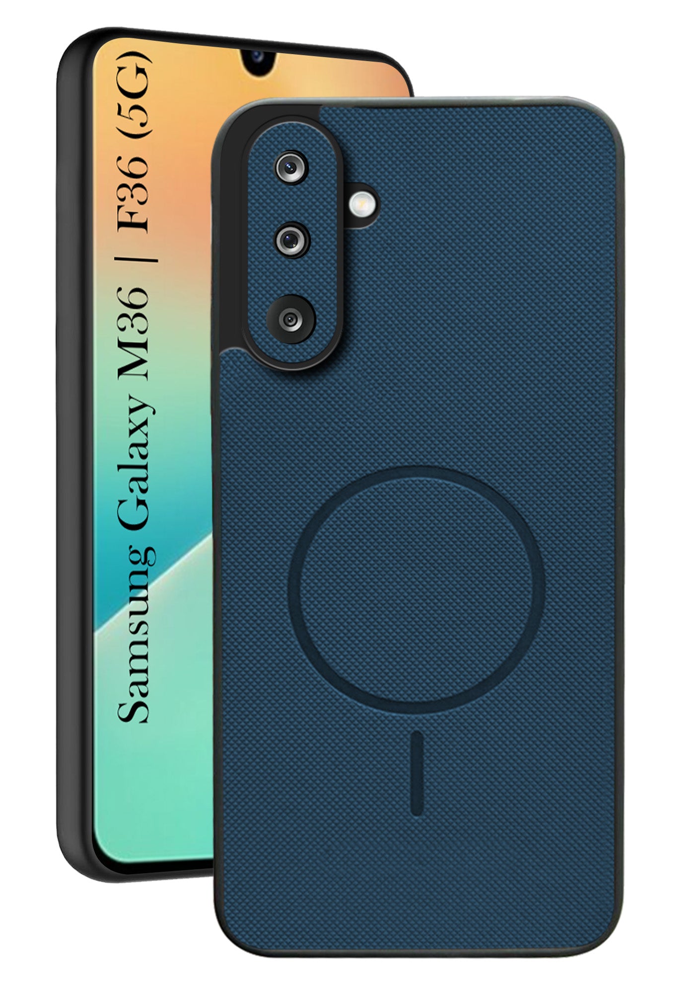 For Samsung Galaxy M36 | Samsung Galaxy F36 Back Cover Case PU Leather (Texture Grip Design | Professional Minimalist | Camera Protection | Soft and Flexible)