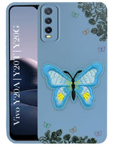 For Vivo Y20A | Y20T | Y20G Back Cover Case  (Soft Butterfly Embroidery | Women Teen Girls | Camera Protection| Matte Silicone)