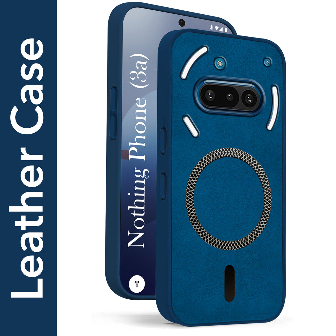 For Nothing Phone 3A 5G Back Cover Case Leather Finish (MagSafe Compatible Wireless Charging | Soft Touch | Camera Bump Protection)