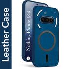 For Nothing Phone 3A 5G Back Cover Case Leather Finish (MagSafe Compatible Wireless Charging | Soft Touch | Camera Bump Protection)