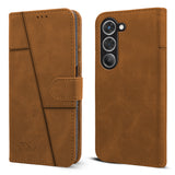 For Redmi 15 Flip Cover Case ( Stitched Leather with Magnetic Closure)