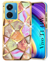For Vivo T1 44W Back Cover Case (Dual Design Glitter Sparkle and Detachable Diamond Print Case | Soft and Flexible)