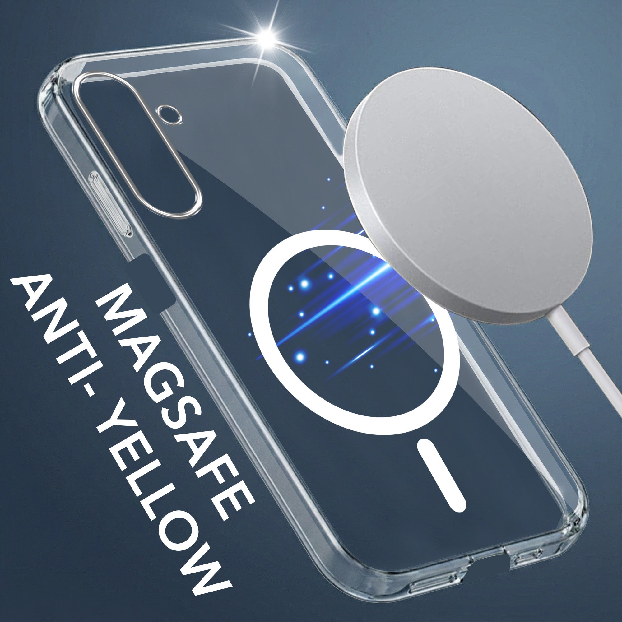 For Samsung Galaxy M36 | Samsung Galaxy F36 Back Cover Case Lifetime Anti-Yellow MagSafe Compatible Clear (Sleek Hard Crystal | Shockproof and Camera Protection)