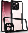 For Oppo Reno15 Pro Mini 5G | Oppo Reno 15 Pro Mini 5G Back Cover Case Hybrid (Shockproof with Polycarbonate Clear Panel | Professional Black)