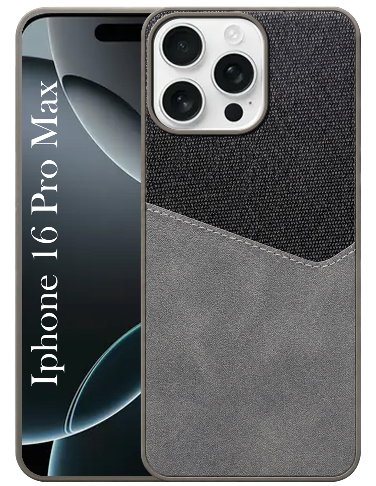 For Apple iPhone 16 Pro Max Back Cover Case (Dual PU Leather Stitch | Professional Minimalist | Soft and Flexible)