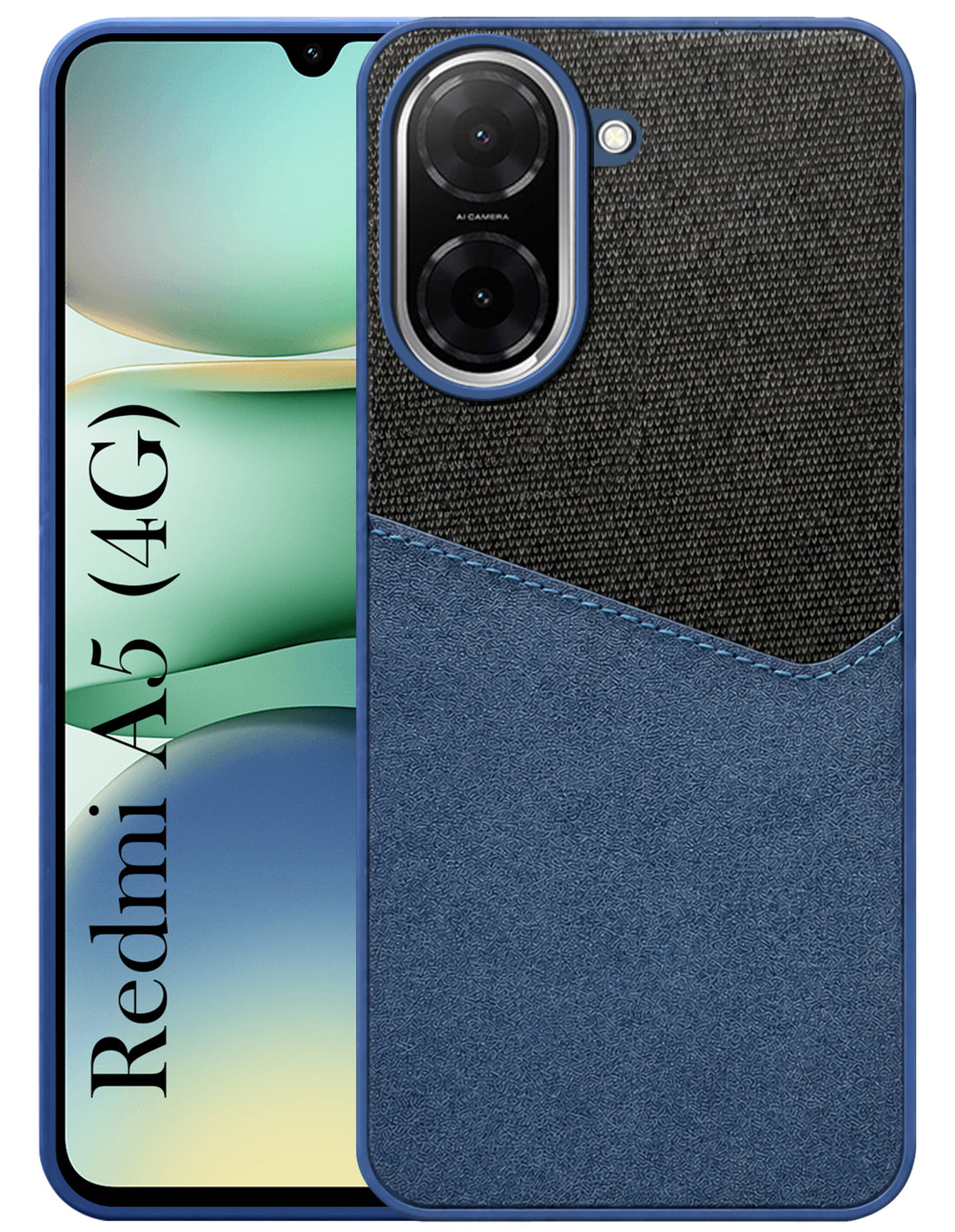 For Redmi A5 4G Back Cover Case (Dual PU Leather Stitch | Professional Minimalist | Soft and Flexible)