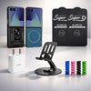 Complete Mobile Care Kit (Get Any 2 Cases+2 Tempered Glass+25W Charger Adapter+Metallic Mobile Stand+Cable Protector)